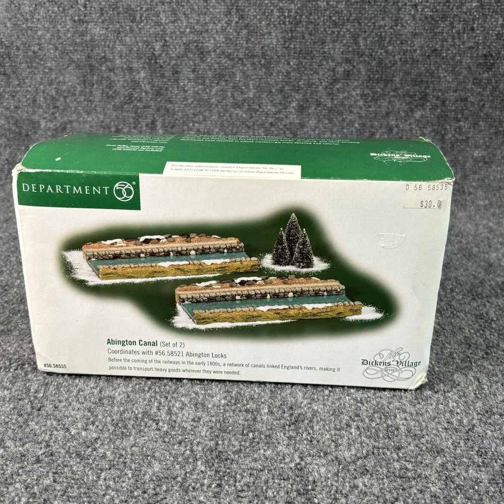 Dept 56 HVC Dickens Village Series Abington Canal #58535 w/Box